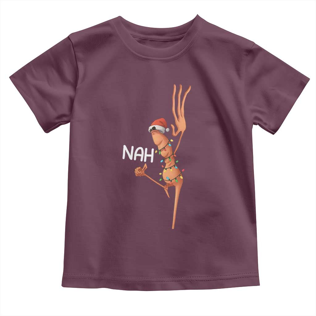 Funny Marcus The Worm Christmas Nah Toddler T Shirt TS11 Maroon Print Your Wear