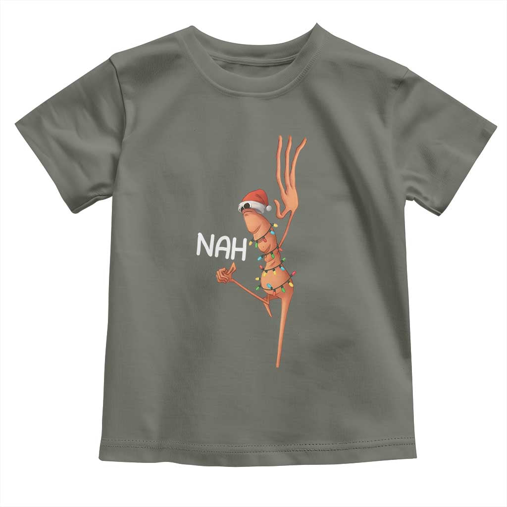 Funny Marcus The Worm Christmas Nah Toddler T Shirt TS11 Military Green Print Your Wear