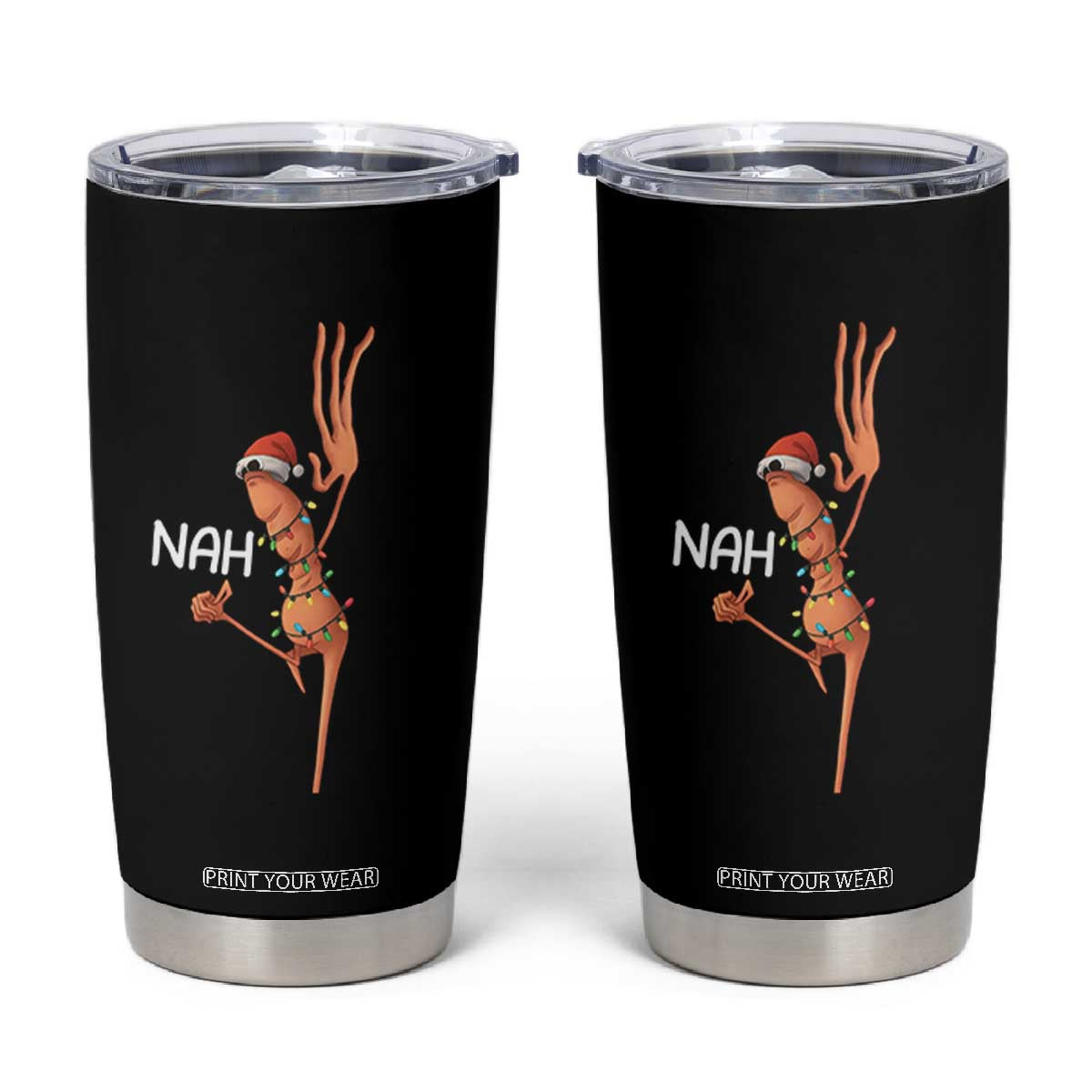 Funny Marcus The Worm Christmas Nah Tumbler Cup TS11 Black Print Your Wear