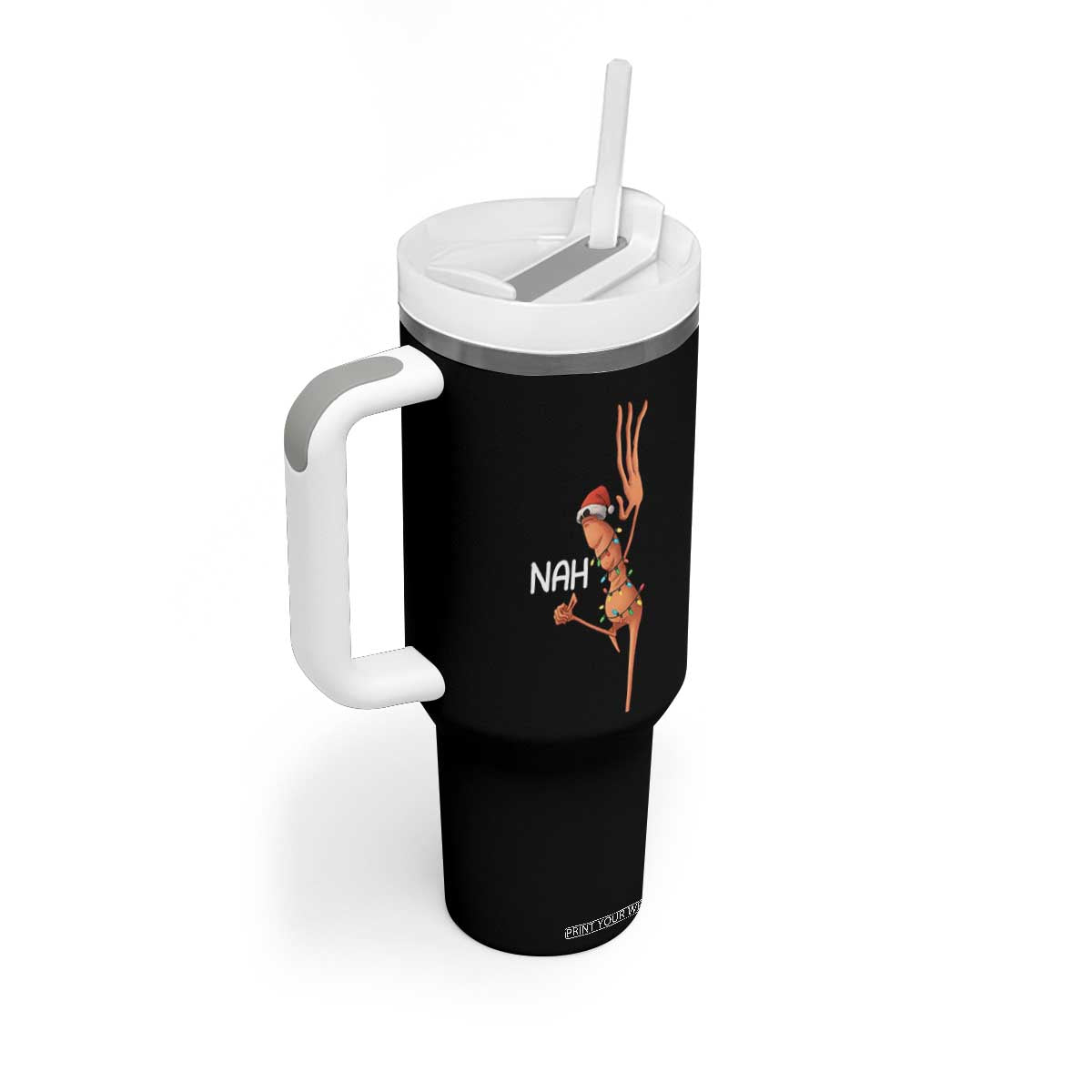 Funny Marcus The Worm Christmas Nah Tumbler With Handle TS11 Print Your Wear
