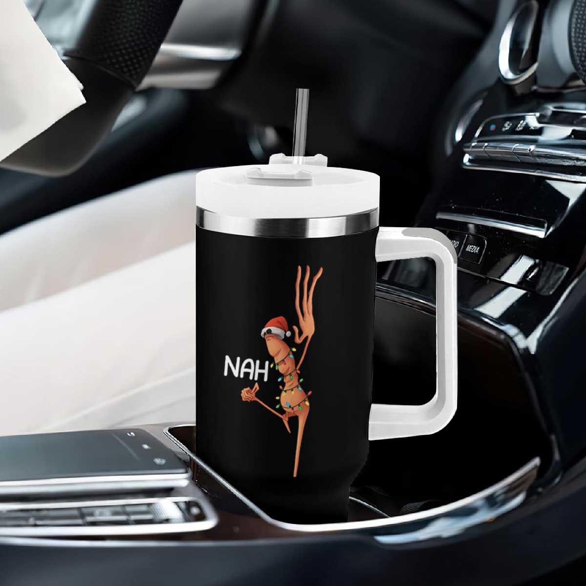 Funny Marcus The Worm Christmas Nah Tumbler With Handle TS11 Print Your Wear