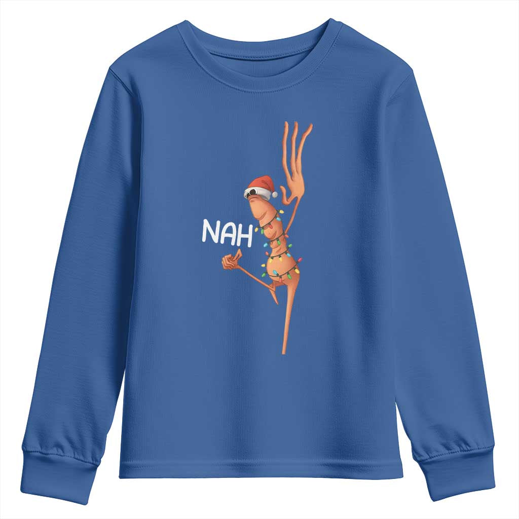Funny Marcus The Worm Christmas Nah Youth Sweatshirt TS11 Royal Blue Print Your Wear