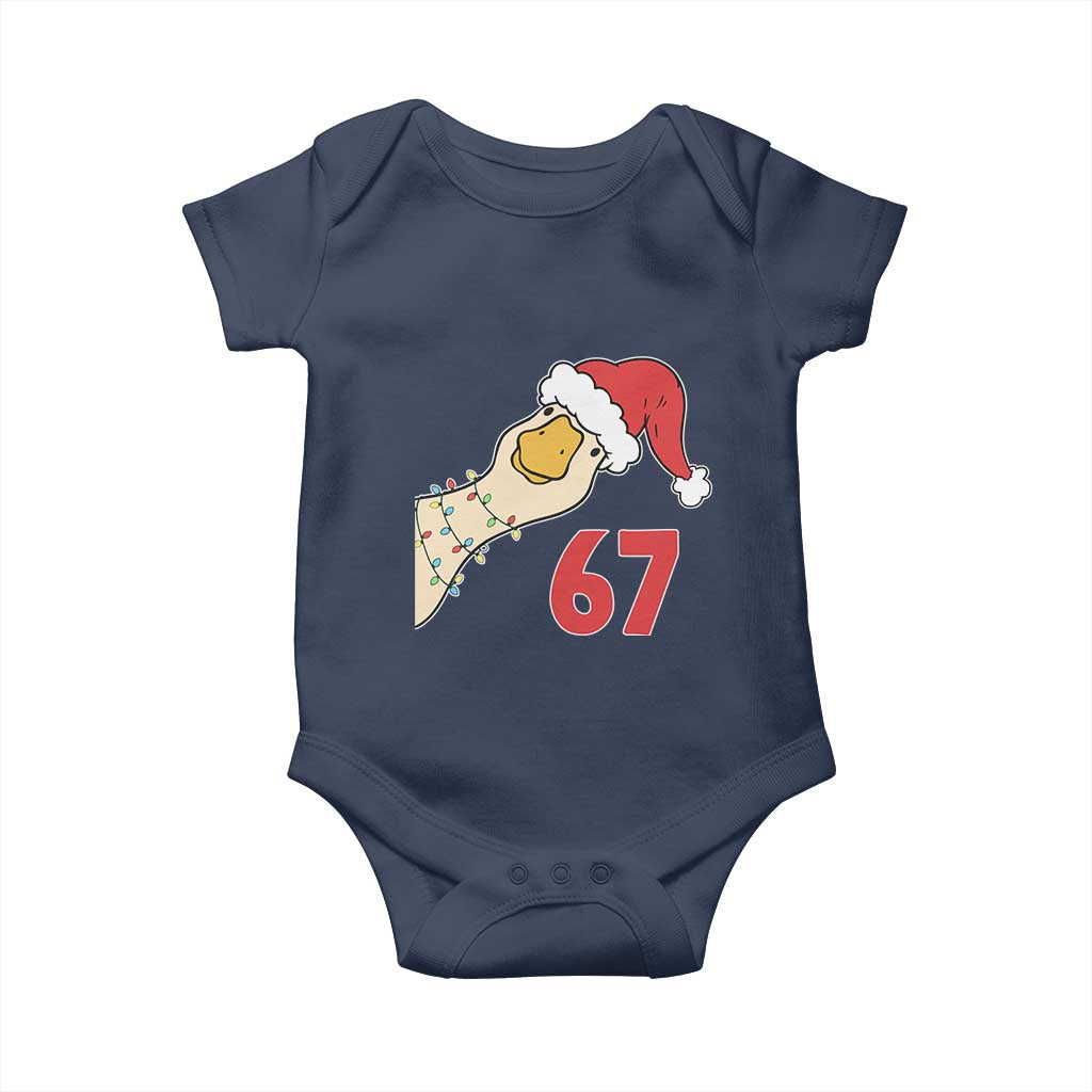Funny Christmas Silly Goose 67 Meme Festive Holiday Baby Onesie TS11 Navy Print Your Wear