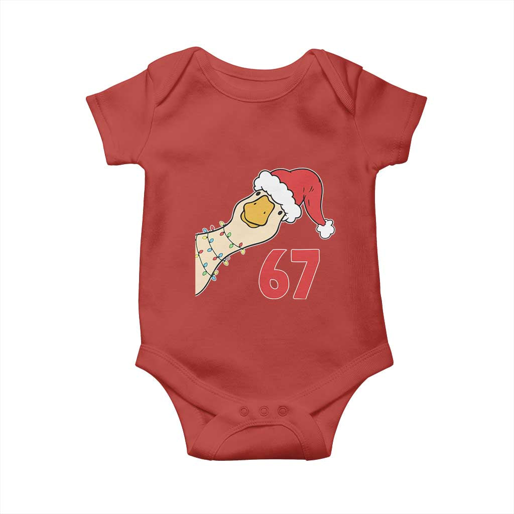 Funny Christmas Silly Goose 67 Meme Festive Holiday Baby Onesie TS11 Red Print Your Wear