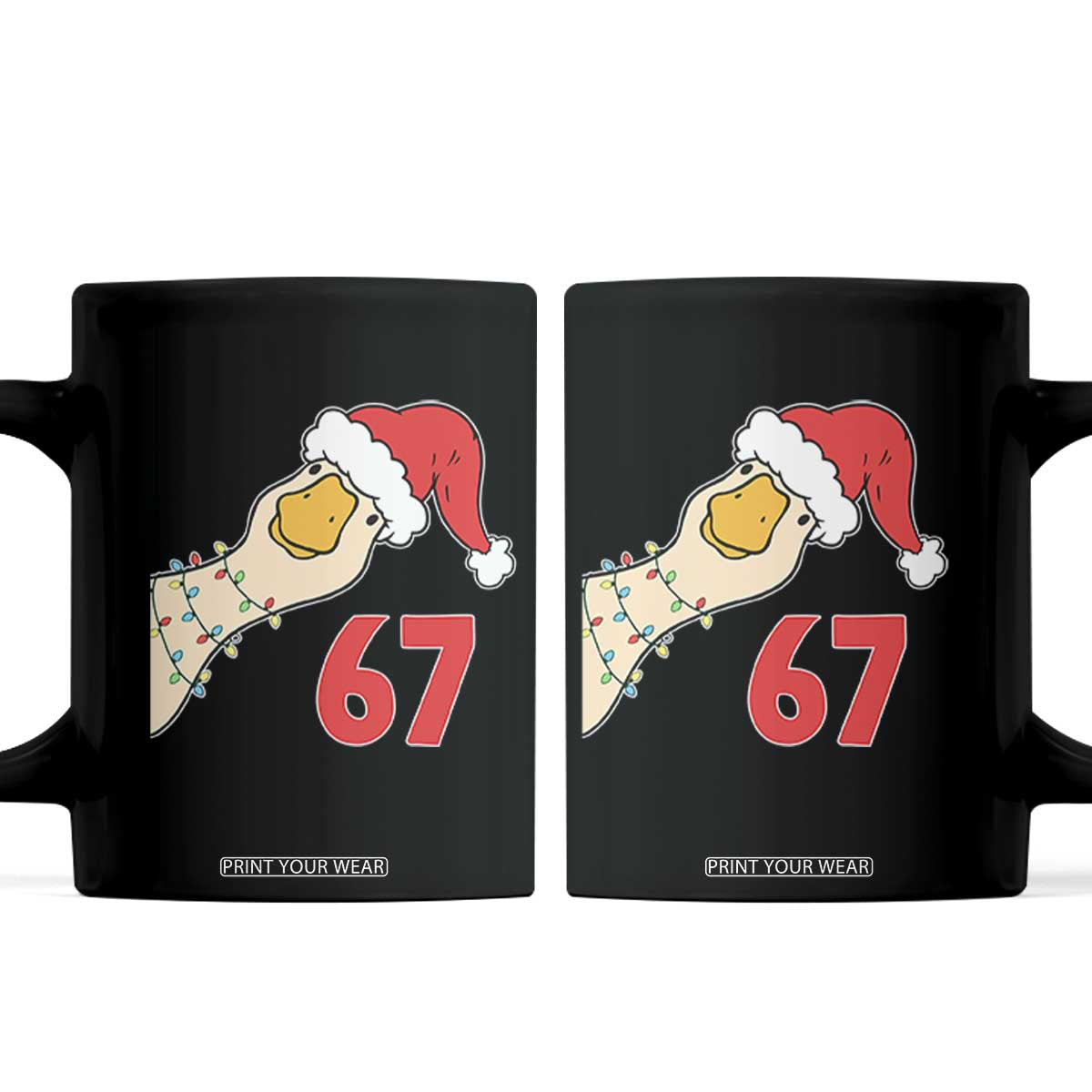 Funny Christmas Silly Goose 67 Meme Festive Holiday Coffee Mug TS11 Black Print Your Wear
