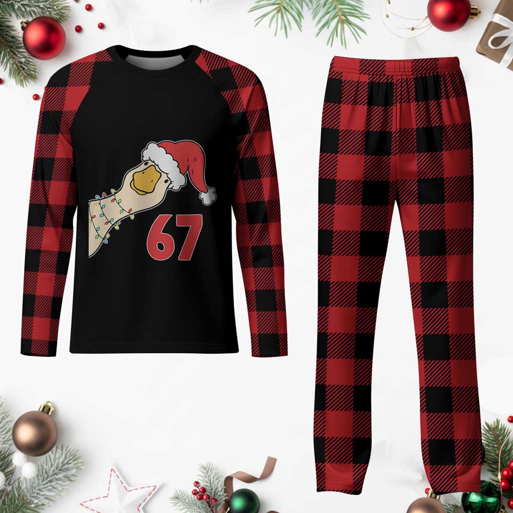 Funny Christmas Silly Goose 67 Meme Festive Holiday Plaid Pajama Set TS11 Buffalo Plaid Print Your Wear