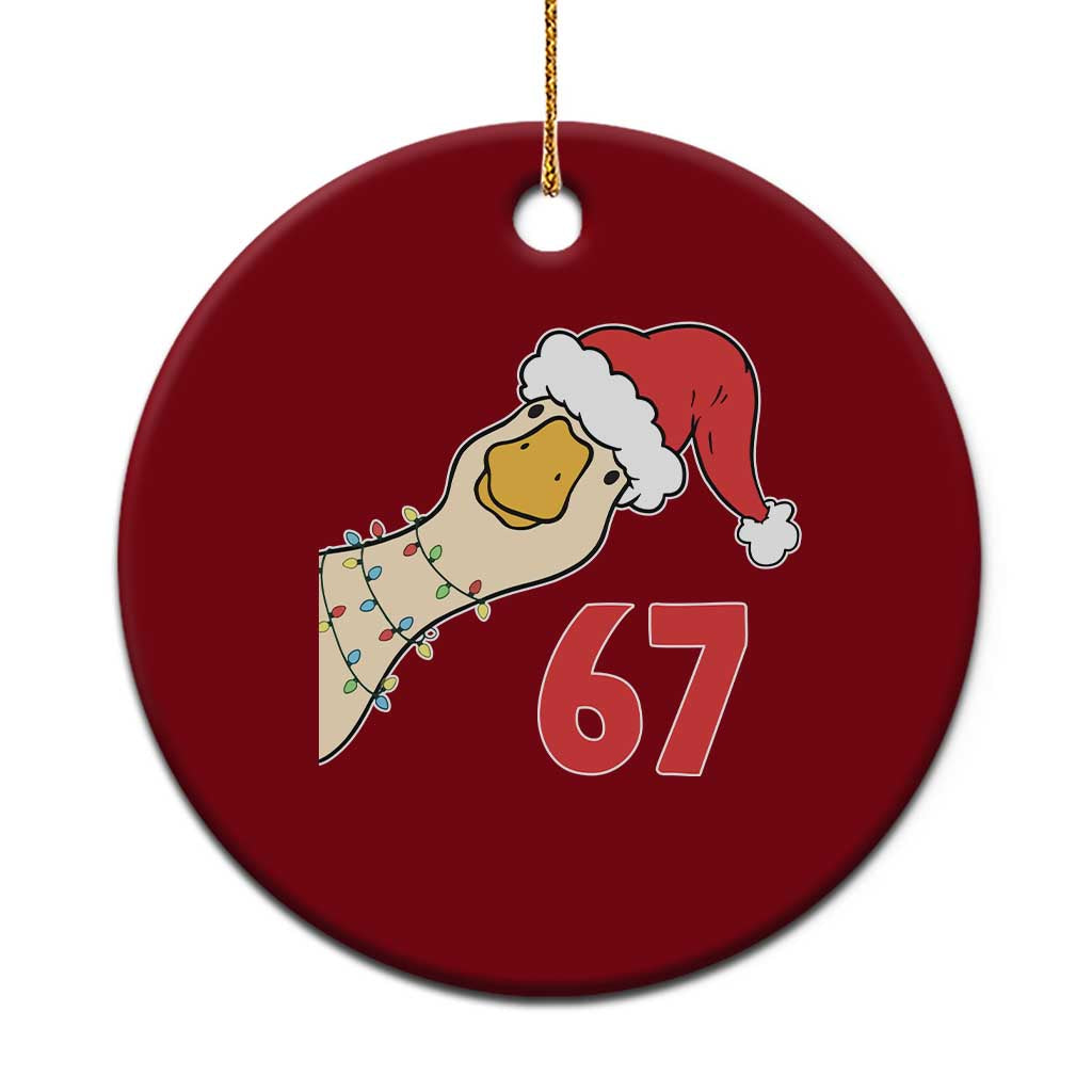 Funny Christmas Silly Goose 67 Meme Festive Holiday Ceramic Ornament TS11 1pc Red Print Your Wear