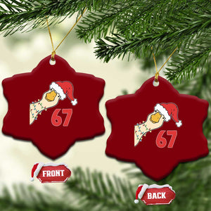 Funny Christmas Silly Goose 67 Meme Festive Holiday Ceramic Ornament TS11 Print Your Wear