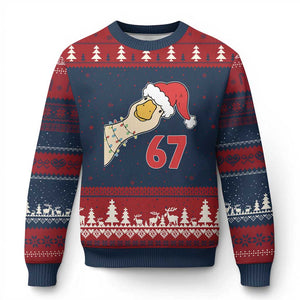 Funny Xmas Silly Goose 67 Meme Festive Holiday Ugly Christmas Sweater TS11 Navy Red Print Your Wear