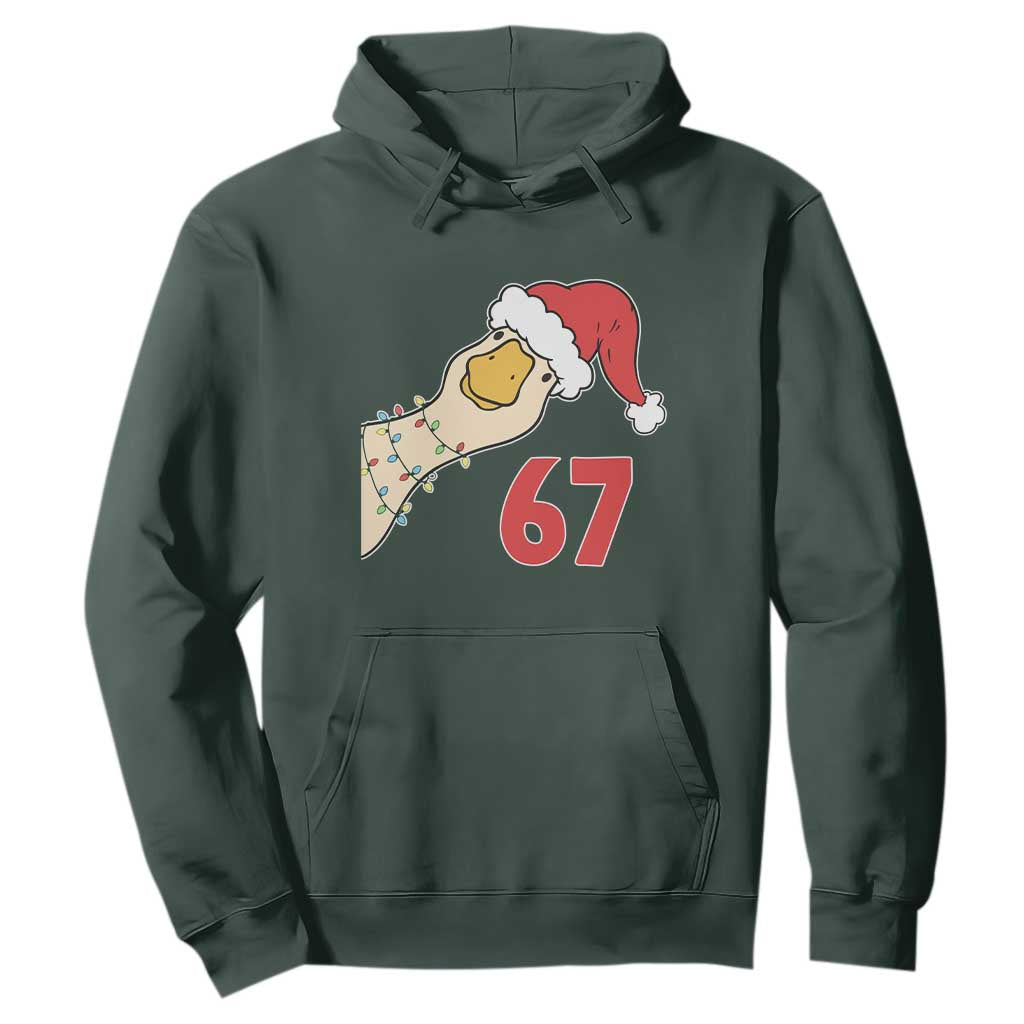 Funny Christmas Silly Goose 67 Meme Festive Holiday Hoodie TS11 Dark Forest Green Print Your Wear