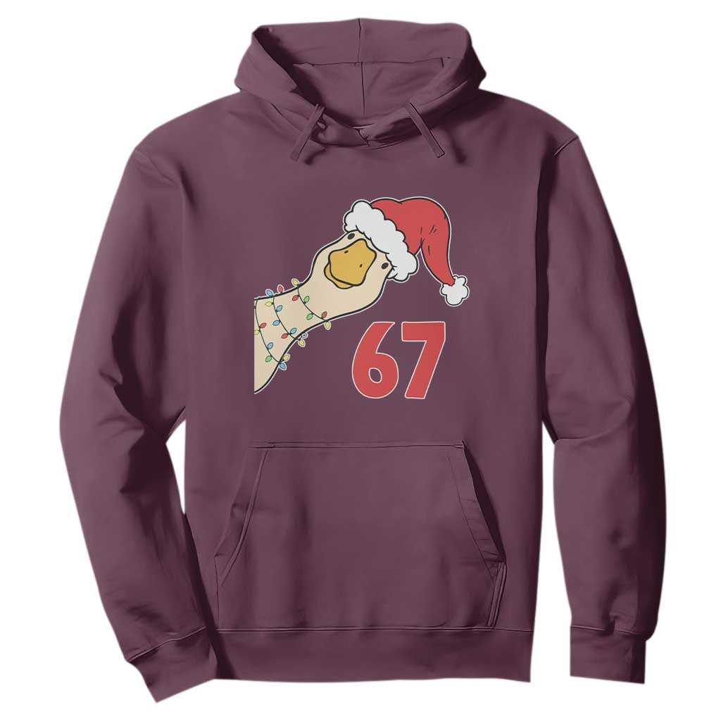 Funny Christmas Silly Goose 67 Meme Festive Holiday Hoodie TS11 Maroon Print Your Wear
