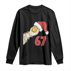Funny Christmas Silly Goose 67 Meme Festive Holiday Long Sleeve Shirt TS11 Black Print Your Wear