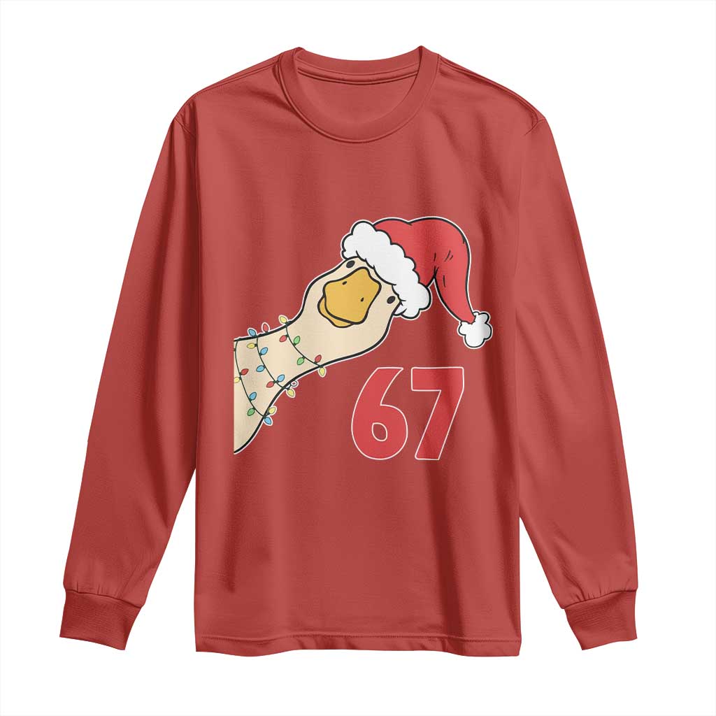 Funny Christmas Silly Goose 67 Meme Festive Holiday Long Sleeve Shirt TS11 Red Print Your Wear