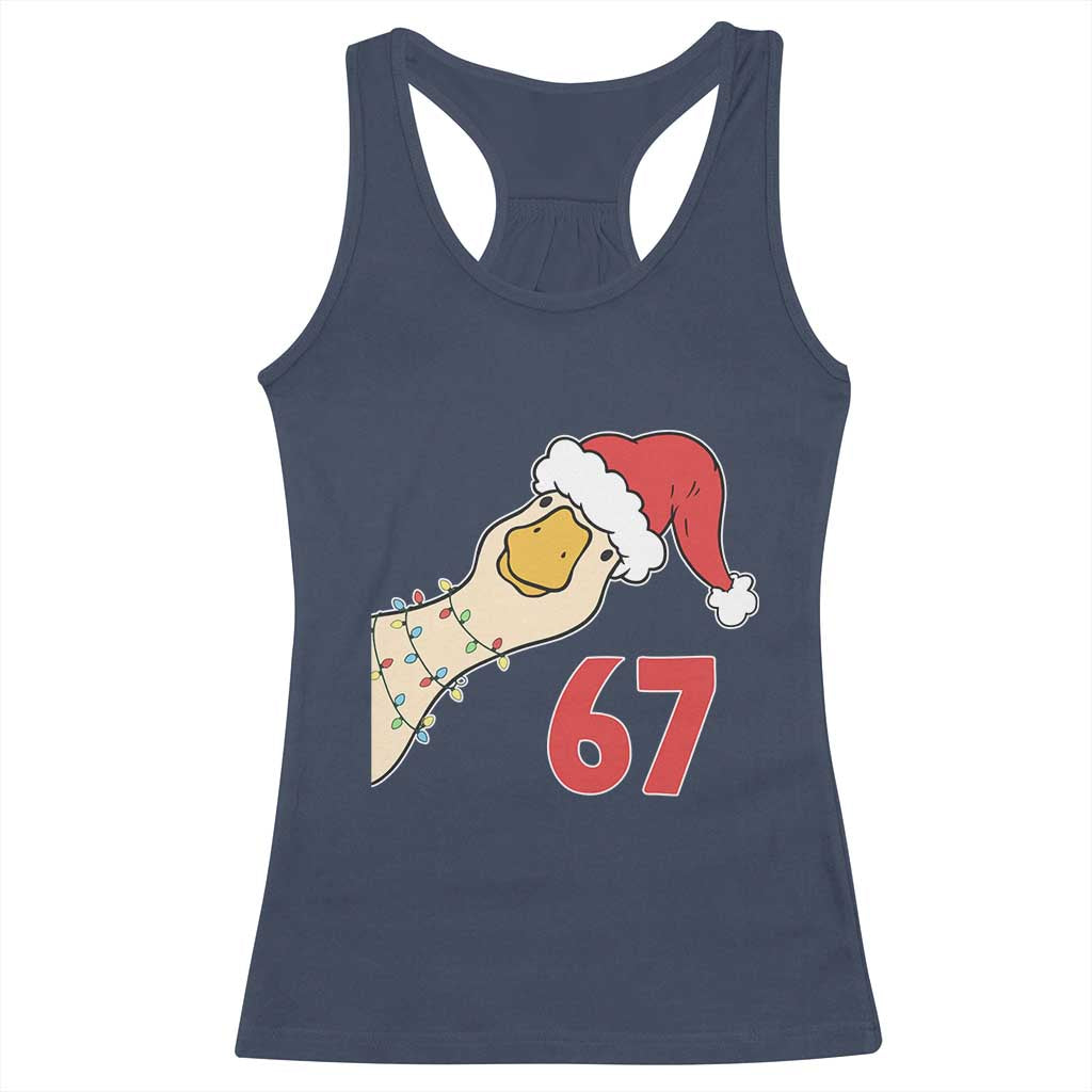 Funny Christmas Silly Goose 67 Meme Festive Holiday Racerback Tank Top TS11 Navy Print Your Wear
