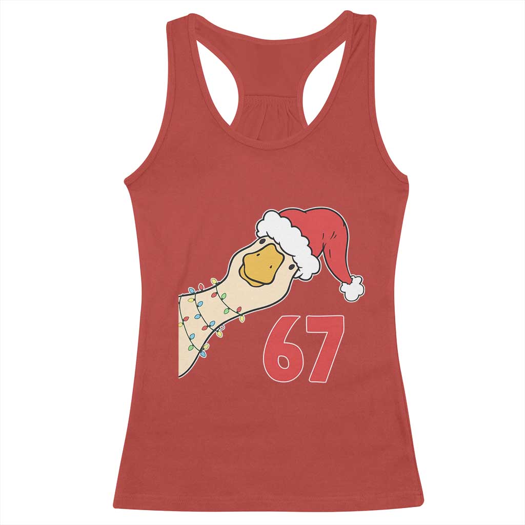 Funny Christmas Silly Goose 67 Meme Festive Holiday Racerback Tank Top TS11 Red Print Your Wear