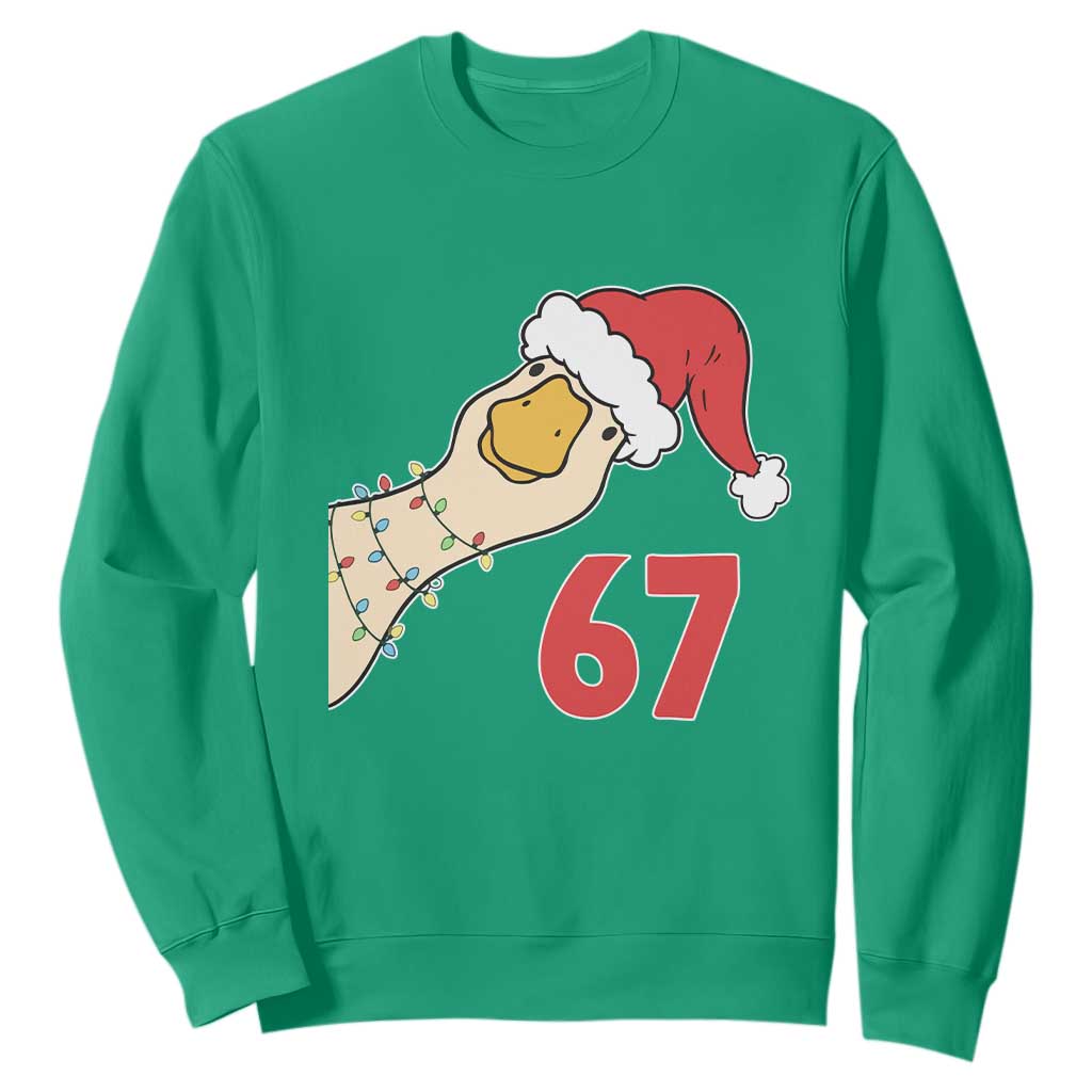 Funny Christmas Silly Goose 67 Meme Festive Holiday Sweatshirt TS11 Irish Green Print Your Wear