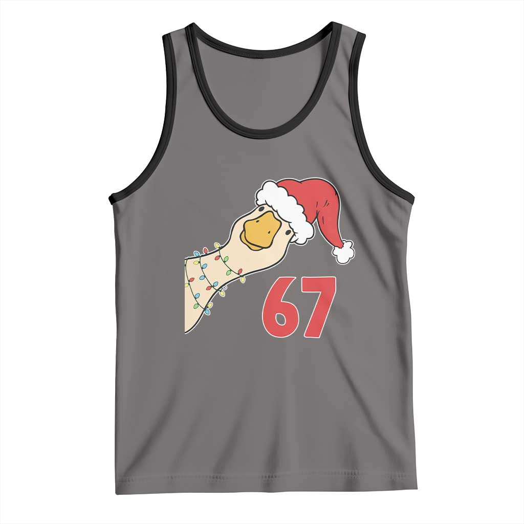 Funny Christmas Silly Goose 67 Meme Festive Holiday Tank Top TS11 Deep Heather Black Print Your Wear