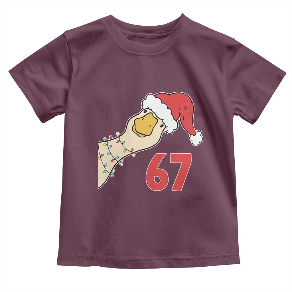 Funny Christmas Silly Goose 67 Meme Festive Holiday Toddler T Shirt TS11 Maroon Print Your Wear