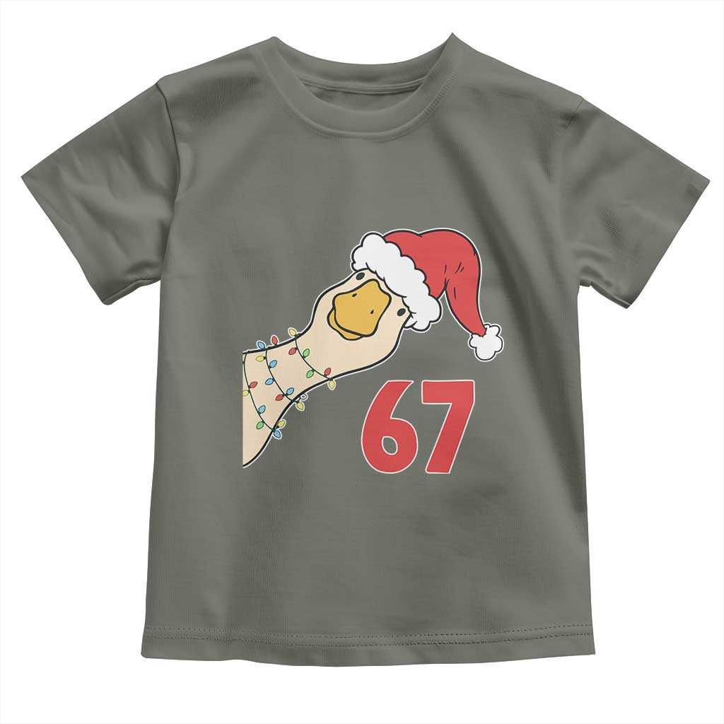 Funny Christmas Silly Goose 67 Meme Festive Holiday Toddler T Shirt TS11 Military Green Print Your Wear