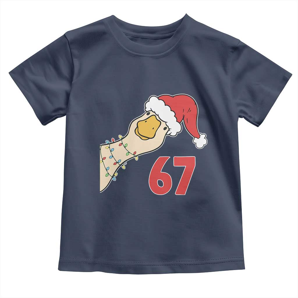 Funny Christmas Silly Goose 67 Meme Festive Holiday Toddler T Shirt TS11 Navy Print Your Wear