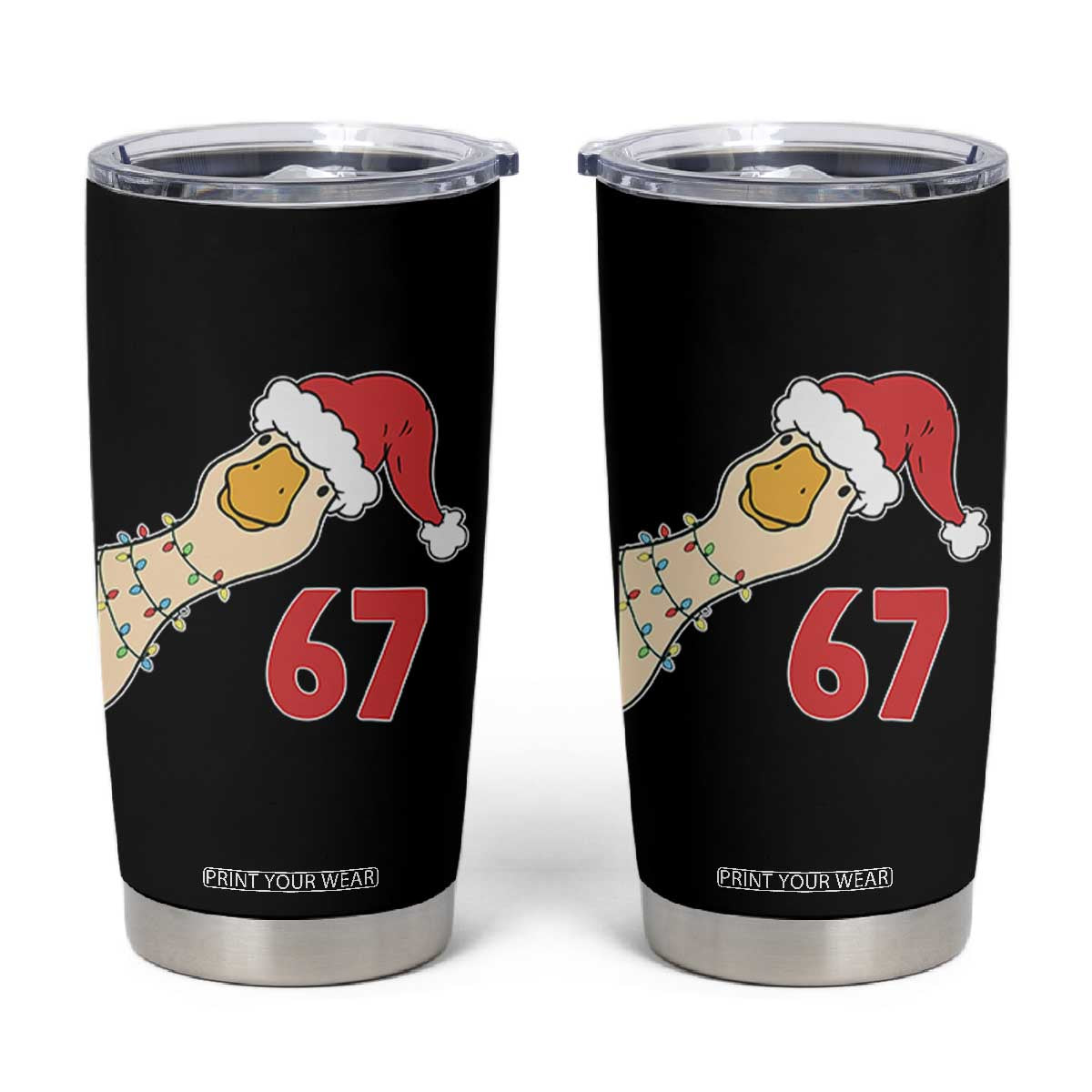 Funny Christmas Silly Goose 67 Meme Festive Holiday Tumbler Cup TS11 Black Print Your Wear