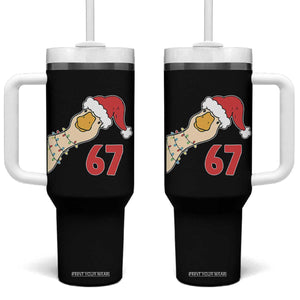 Funny Christmas Silly Goose 67 Meme Festive Holiday Tumbler With Handle TS11 One Size: 40 oz Black Print Your Wear