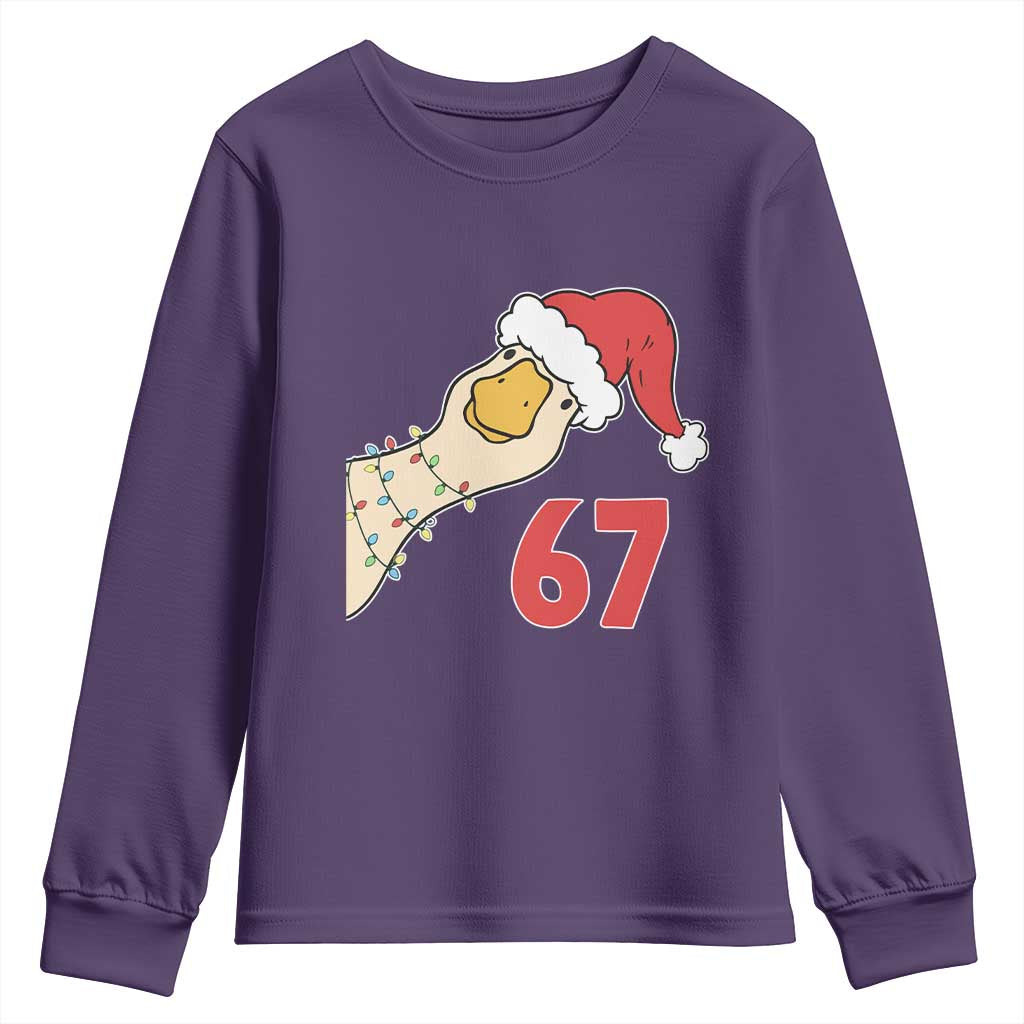 Funny Christmas Silly Goose 67 Meme Festive Holiday Youth Sweatshirt TS11 Purple Print Your Wear