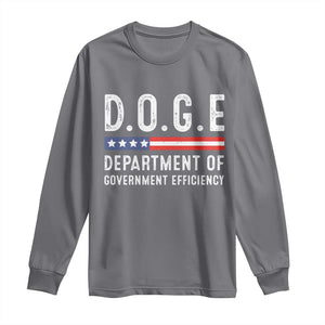 Trump Musk DOGE Long Sleeve Shirt Department Of Government Efficiency Vintage American Flag TS11 Charcoal Print Your Wear