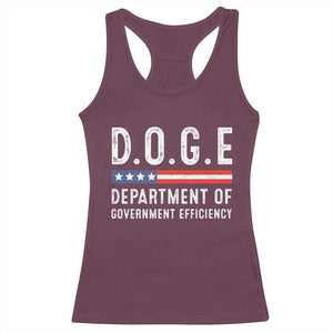Trump Musk DOGE Racerback Tank Top Department Of Government Efficiency Vintage American Flag TS11 Maroon Print Your Wear