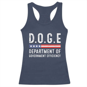 Trump Musk DOGE Racerback Tank Top Department Of Government Efficiency Vintage American Flag TS11 Navy Print Your Wear