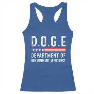 Trump Musk DOGE Racerback Tank Top Department Of Government Efficiency Vintage American Flag TS11 Royal Blue Print Your Wear