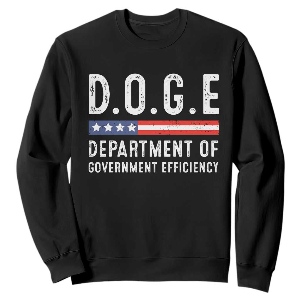 Trump Musk DOGE Sweatshirt Department Of Government Efficiency Vintage American Flag TS11 Black Print Your Wear
