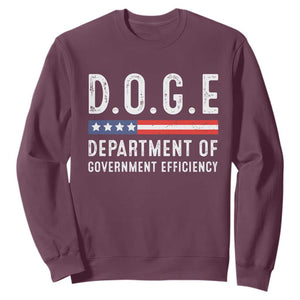 Trump Musk DOGE Sweatshirt Department Of Government Efficiency Vintage American Flag TS11 Maroon Print Your Wear