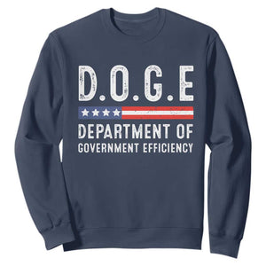 Trump Musk DOGE Sweatshirt Department Of Government Efficiency Vintage American Flag TS11 Navy Print Your Wear