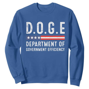 Trump Musk DOGE Sweatshirt Department Of Government Efficiency Vintage American Flag TS11 Royal Blue Print Your Wear