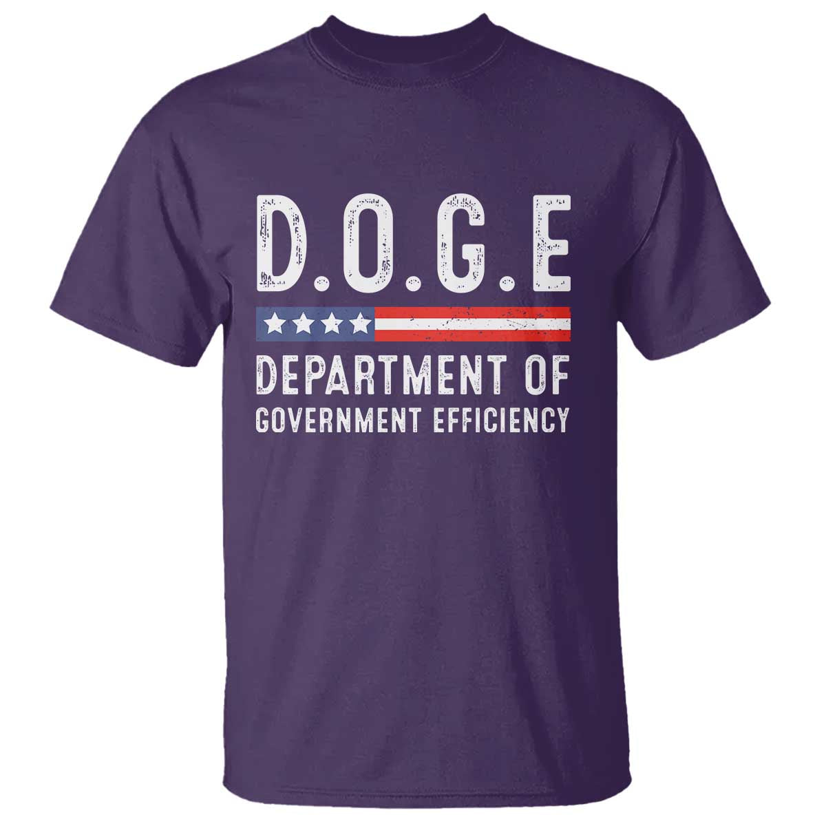 Trump Musk DOGE T Shirt Department Of Government Efficiency Vintage American Flag TS11 Purple Print Your Wear
