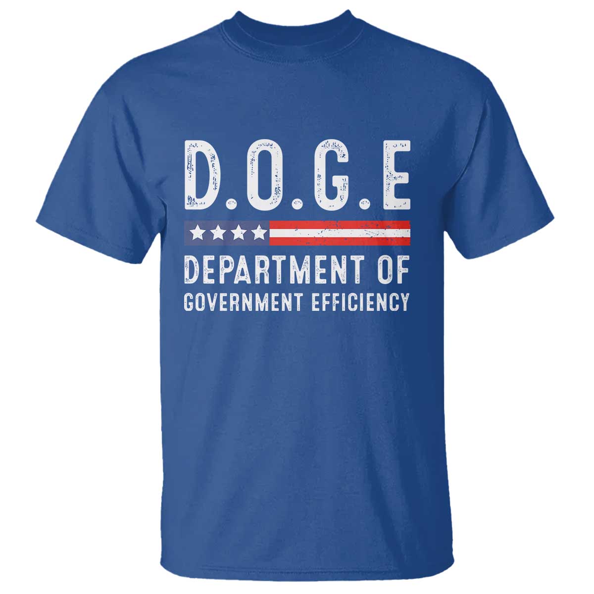 Trump Musk DOGE T Shirt Department Of Government Efficiency Vintage American Flag TS11 Royal Blue Print Your Wear