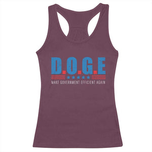Trump Musk DOGE Racerback Tank Top Make Government Efficient Again Vintage Stars Stripe TS11 Maroon Print Your Wear