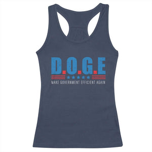 Trump Musk DOGE Racerback Tank Top Make Government Efficient Again Vintage Stars Stripe TS11 Navy Print Your Wear
