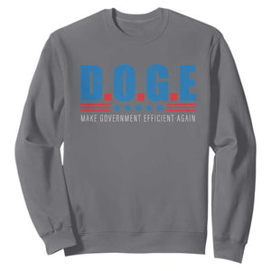 Trump Musk DOGE Sweatshirt Make Government Efficient Again Vintage Stars Stripe TS11 Charcoal Print Your Wear