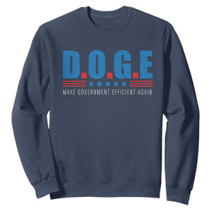 Trump Musk DOGE Sweatshirt Make Government Efficient Again Vintage Stars Stripe TS11 Navy Print Your Wear