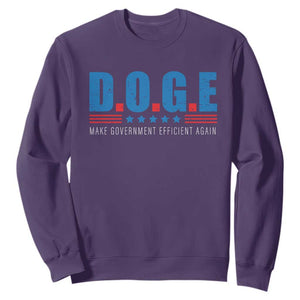 Trump Musk DOGE Sweatshirt Make Government Efficient Again Vintage Stars Stripe TS11 Purple Print Your Wear