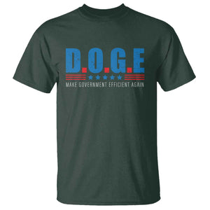 Trump Musk DOGE T Shirt Make Government Efficient Again Vintage Stars Stripe TS11 Dark Forest Green Print Your Wear