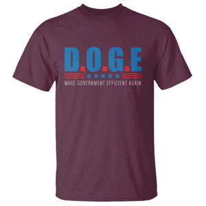 Trump Musk DOGE T Shirt Make Government Efficient Again Vintage Stars Stripe TS11 Maroon Print Your Wear