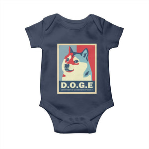 Trump Musk DOGE Baby Onesie Department Of Government Efficiency Vintage Meme Inu Dog TS11 Navy Print Your Wear