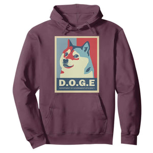 Trump Musk DOGE Hoodie Department Of Government Efficiency Vintage Meme Inu Dog TS11 Maroon Print Your Wear