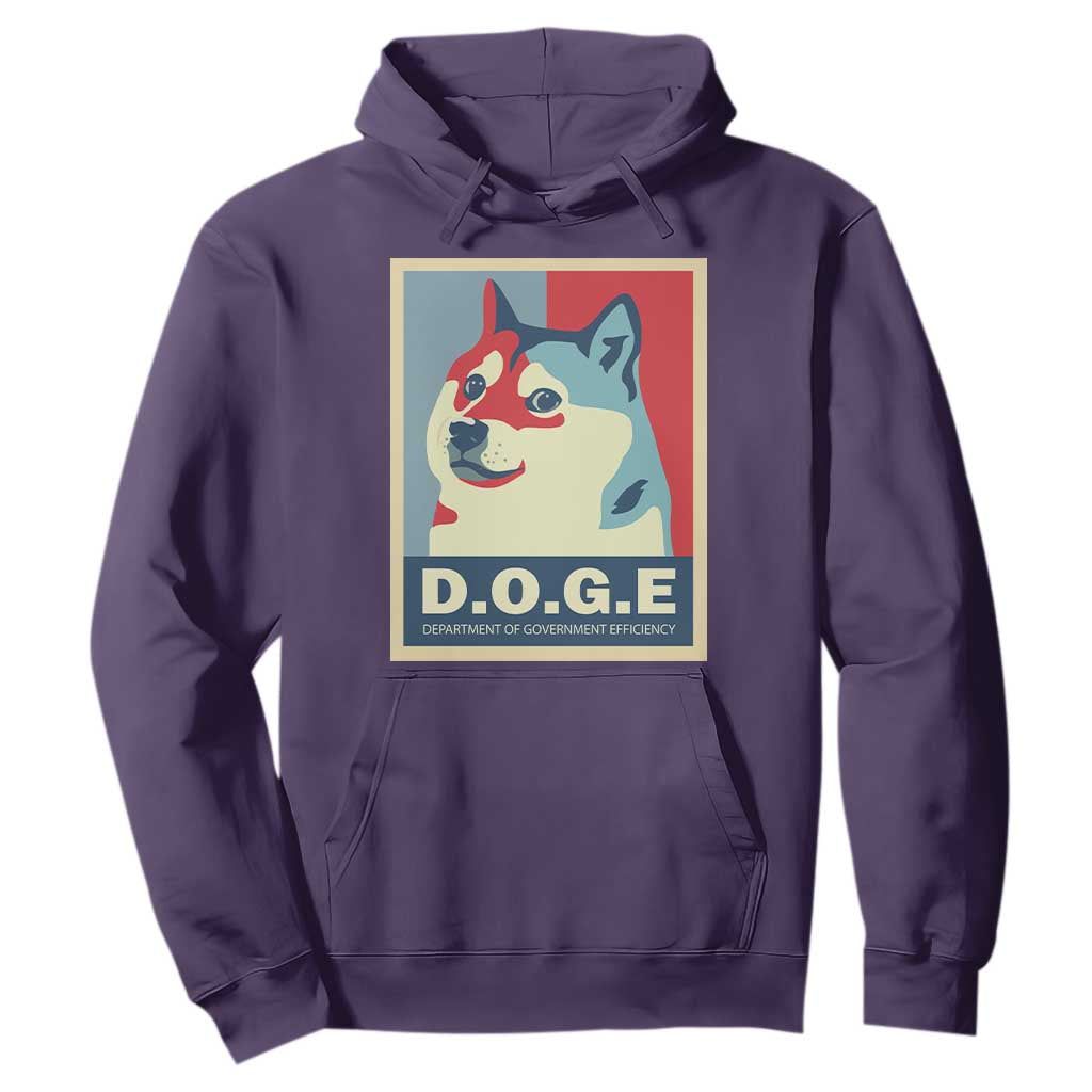 Trump Musk DOGE Hoodie Department Of Government Efficiency Vintage Meme Inu Dog TS11 Purple Print Your Wear