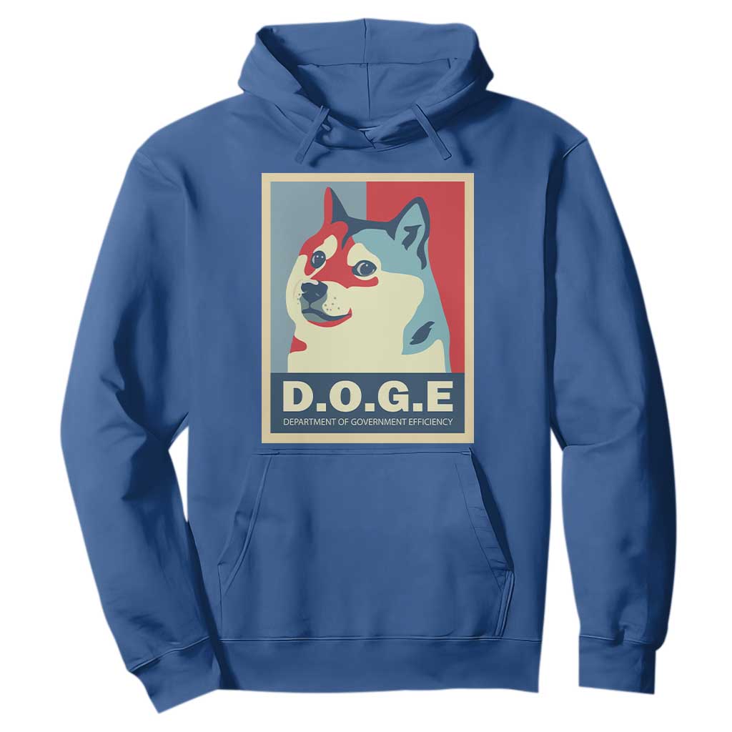 Trump Musk DOGE Hoodie Department Of Government Efficiency Vintage Meme Inu Dog TS11 Royal Blue Print Your Wear