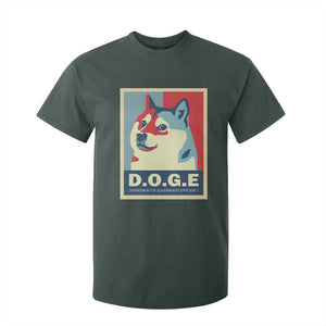 Trump Musk DOGE T Shirt For Kid Department Of Government Efficiency Vintage Meme Inu Dog TS11 Dark Forest Green Print Your Wear