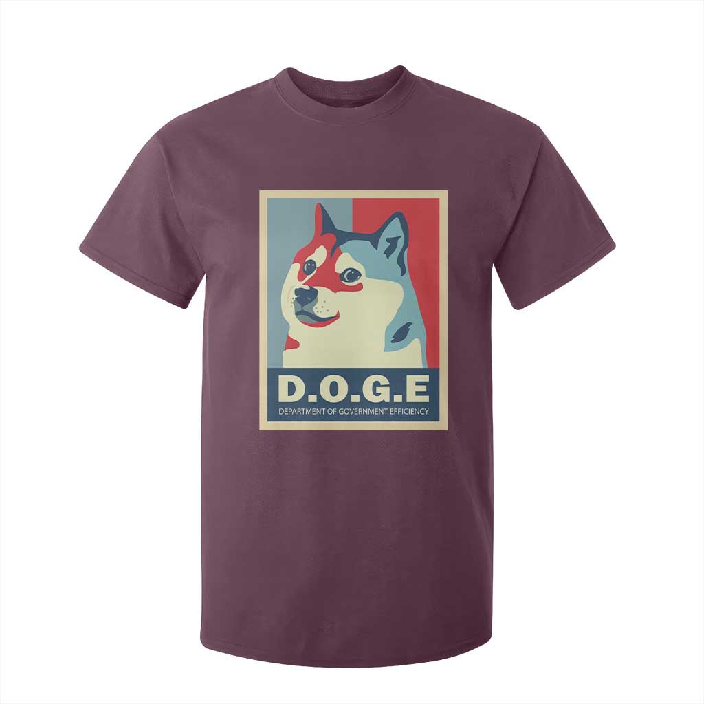 Trump Musk DOGE T Shirt For Kid Department Of Government Efficiency Vintage Meme Inu Dog TS11 Maroon Print Your Wear